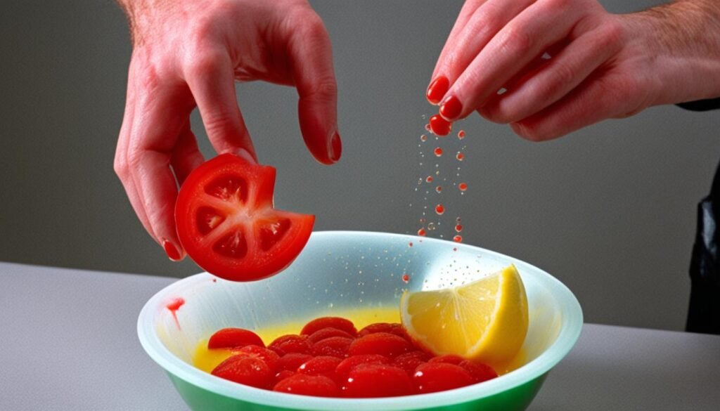 tomato stain removal with lemon juice